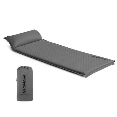 Naturehike Colchoneta Hinchable para Acampar, colchón de Aire para Camping, colchoneta autoinflable, para Exteriores, Ligera, para Viajes en Coche y Senderismo, 3 cm de Altura (Gris)