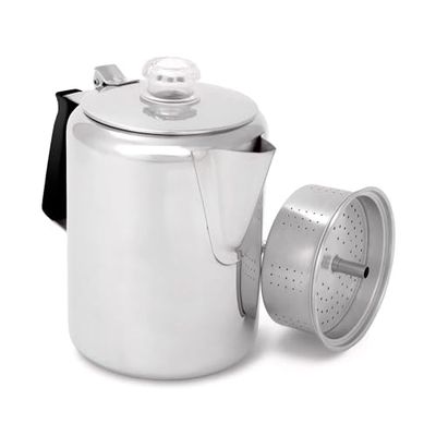 Gsi Glacier Stainless 9 Cup PERC W/Silicone Handle, Argent