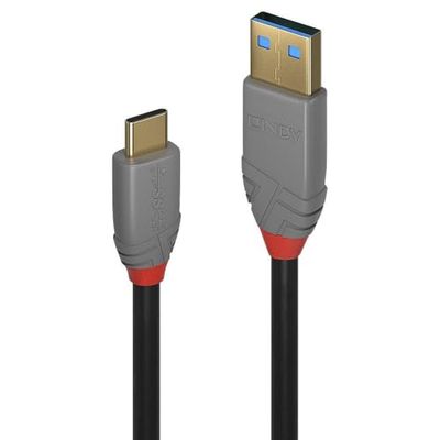 Lindy 36912 - Cabo USB (1,5 m, USB C, USB A, 10000 Mbit/s, preto, cinzento)