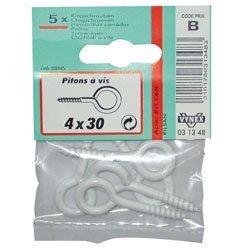 VYNEX Pitón de Rosca, 3,5 x 20 cm, CP: 2, Acero, Blanco, Talla única