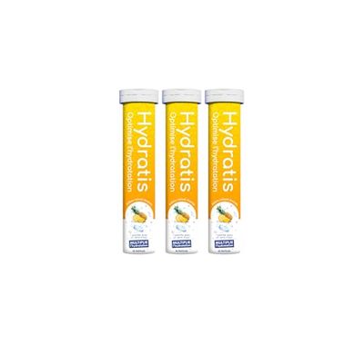 HYDRATIS - Pastilles Hydratation Electrolytes - Ananas - Améliore l'Hydratation et Favorise l'Énergie - Formule Isotonique - Sport, Récupération, Bien-être - 3 tubes (60 Pastilles)
