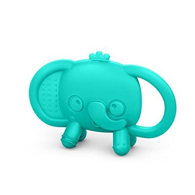 Bright Starts, Jouet de dentition en silicone Tame Your Tusks, avec poignes, lphant facile manipuler, bleu, jouet unisexe, 3 mois et plus
