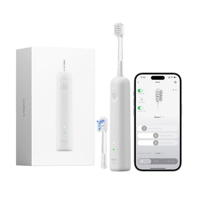 Laifen Wave Special Spazzolino Elettrico Sonico con Oscillazione & Vibrazione Dotato di App, 2 Testine di Ricambio, IP68 Impermeabile, Ideale per Viaggi(Grigio)