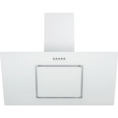 Respekta Campana extractora ahorra espacio/Campana inclinada de 90 cm/Pantalla de cristal con estructura metálica en blanco/Función de extracción y recirculación / CH22010/90WBZ / B / 54 – 62 dB