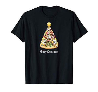 Buon Natale Pizza Crustmas Slice Albero di Natale Maglietta
