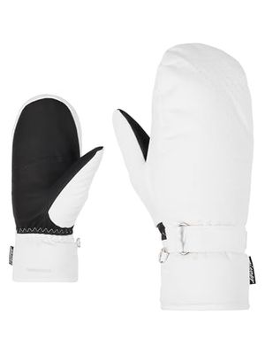 Ziener KISARI - Guanti da sci da donna, impermeabili, senza PFC, bianco, 8,5