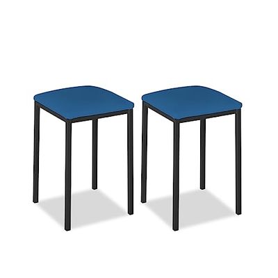 ASTIMESA Keukenstoel van metaal met open rugleuning, blauw, 62 cm x 45 cm x 40 cm