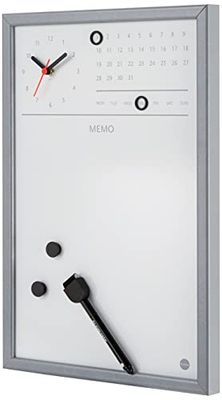 Bi-Office CG0117152 Pannello Magnetico Cancellabile a Secco con Orologio e Calendario, 30x45, Grigio