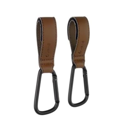Jané Set of 2 Multi-Purpose Universal Hooks for Handlebars, Carts, Strollers and Prams for Hanging Bags, Shopping, Backpack, etc. up to 5 kg, Brown