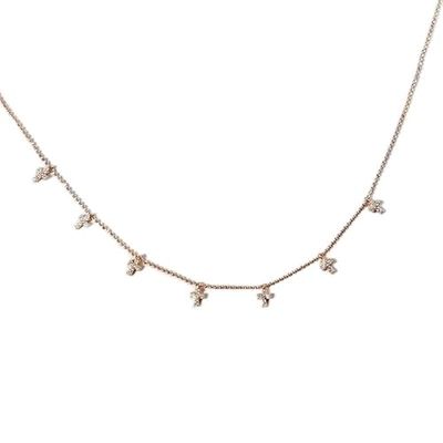 s925 Sterling zilveren sprankelende kraal ketting Micro-set Zirkoon kruis ketting