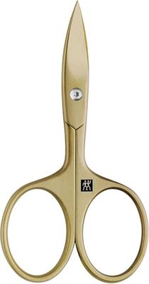 ZWILLING Tesouras para unhas (afiadas, bordas levemente curvas, com microdentagem, hipoalergénicas, para unhas de mãos e pés), premium, douradas, 90 mm