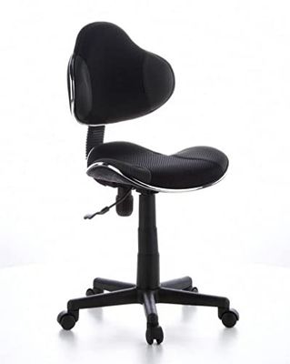 hjh OFFICE 634120 KIDDY GTI-2 krzesło biurowe, z materiału czarne/szare, ergonomiczne krzesło obrotowe młodzieżowe z regulacją wysokości