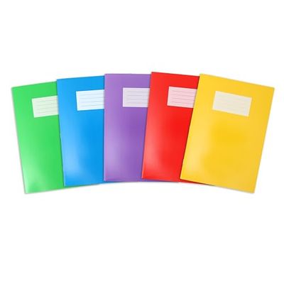 Oxford A4 oefenboeken, 80 pagina's, 5 stuks, gesorteerd kleuren, 8 mm gelinieerd en marge, premium