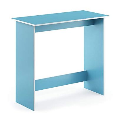 Furinno Simplistisch computerbureau, bureau, bureau, lichtblauw/wit, 80 (B) x 75,7 (H) x 39,4 (D) cm