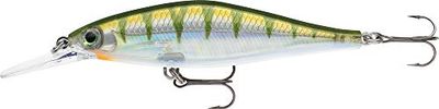 Rapala Shadow Rap Shad Deep Lure with Two No. 6 Hooks, 1.5-1.8 m Swimming Depth, 9 cm Size, Yellow Perch