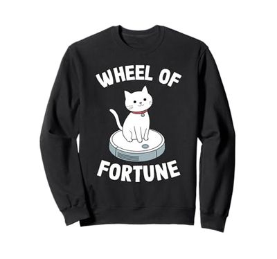 Wheel Of Fortune Cat On Robot Vacuum Cleaner Cat Sweatshirt