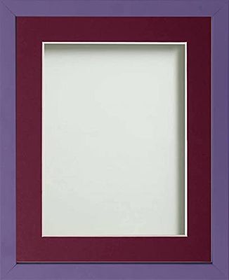 Frame Company Jellybean Range Purple Wooden 12x10 inch Picture Photo Frame with Plum Mount for Image 10x8 inch * Choice of Colours & Sizes* Fitted with Perspex