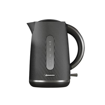 Daewoo Cascade 1.7L Electric Kettle – 3KW Fast Boil, Limescale Filter, Auto Shut-Off, Textured Black Finish, Cordless 360° Base, Quiet Boil Technology