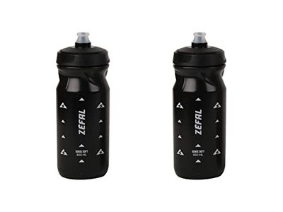 ZEFAL Pack Sense Soft 65 - Set di due borracce per bicicletta e MTB - Bottiglia sportiva flessibile e inodore - Borraccia senza BPA - Tappo in silicone - Nero, 650ml