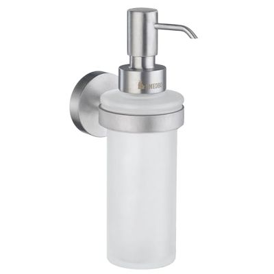 SMEDBO Dispensador de jabón para Pared, Cromo Cepillado HS369, Núcleo de latón Macizo/Cobre, Cromado, 6.2 x 9.5 x 23.5 cm