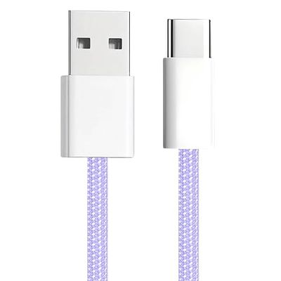 APM 600404 – Kabel type C – oplaadkabel en synchronisatiekabel – aansluiting USB A stekker en USB C-stekker – oplader voor apparaten met type C – compatibel met smartphone en tablet – paars