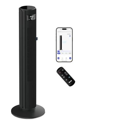 LEVOIT 25dB Smart Silent Tower Fan 42Inch, 7.9m/s Powerful Electric Cooling Fan for Bedroom with DC Motor, 90° Oscillating and 60° Up and Down, Voice Control 4 Modes 12 Speeds 12H Timer