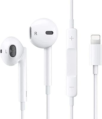 Hoofdtelefoon voor iPhone 11, hoofdtelefoon voor iPhone 12, bekabelde stereo-hoofdtelefoon met geïntegreerde microfoon en volumeregeling, compatibel met iPhone 13/13