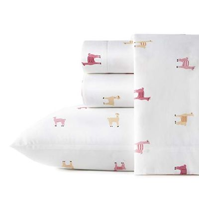 Poppy & Fritz - Parure de lit en Percale de Coton, Nette et fraîche, décoration d'intérieur légère (Lama de Misse, lit Double)