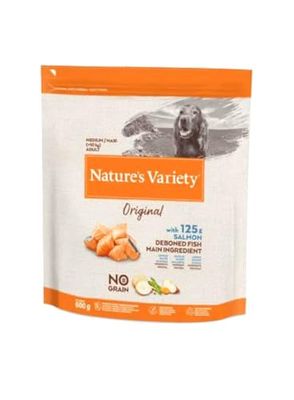 NATURE'S VARIETY CANINE ADULT MED MAX SALM 600GR PVP4,95 NDR