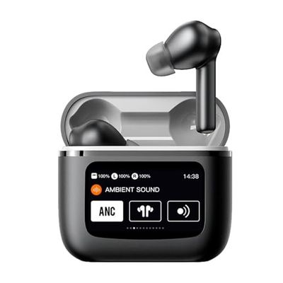 Cool Touch Stereo Bluetooth Earbuds LCD Black