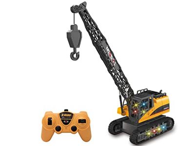 Teorema 66951 - Grúa de Juguete para niños teledirigido a Radio controlado 2,4 GHz con Luces y Sonidos, Torre giratoria de 360°, Altura 40 cm, Escala 1:12, Recargable