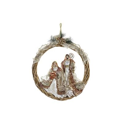 Nacimiento polyester 49 x 5 x 49 kroon blauw