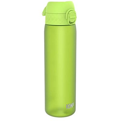 Ion8 Botella Agua, 500ml, a Prueba de Fugas, Fácil de Abrir, Cerradura Segura, Apta para Lavavajillas, Sin BPA, Asa de Transporte, Fácil de Limpiar, Neutro en Carbono, Verde