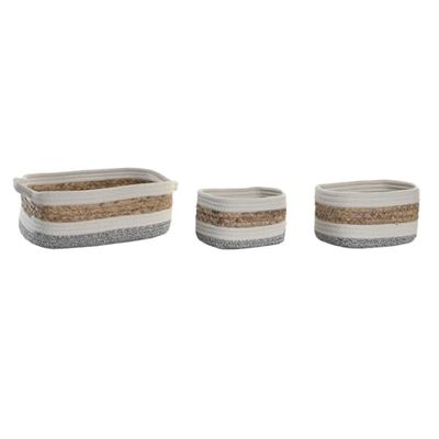 CESTA SET 3 FIBRA ALGODON 33X23X13 BLANCO