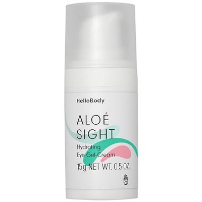 HelloBody ALOÉ SIGHT gel tonificante per gli occhi (15 ml) – idratante per la pelle da normale a secca – con aloe vera, estratto di cetriolo e ialuronico