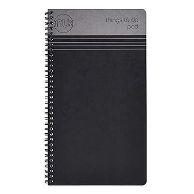 NU Notebooks - Craze Cloud Range - Dingen om te doen Pad - Draadgebonden Notebook - Briefpapier Notebooks - Gelinieerd Kladblok - Zwart - 110 pagina's, NU003517-FSC-BK, 157 x 282