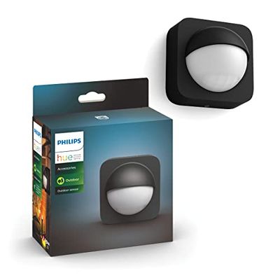 Philips Hue Bewegingssensor Outdoor - IP54 - Activeer Je Hue Lampen Bij Beweging - met Ingebouwde Lichtsensor - Overal Eenvoudig te Bevestigen - Verbind met Hue Bridge