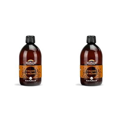 BIOFLORAL - Vinaigre des 4 Voleurs BIO 500 ML - Renforce l'Immunité - Recette Traditionnelle (Lot de 2)