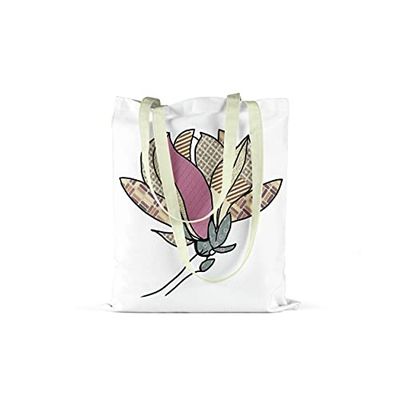 Bonamaison Bolso De Mano Impreso, 100% Algodón, Bolso de la Compra Reutilizable, Bolso De Compras, Ecológico, Plegable, Bolso de Tela de Lona con Asas, 34X40 Cm - Diseñado y Fabricado en Turquía