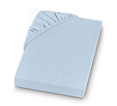 SETEX GOTS Spannbettlaken, Bleu Clair, 90 x 200