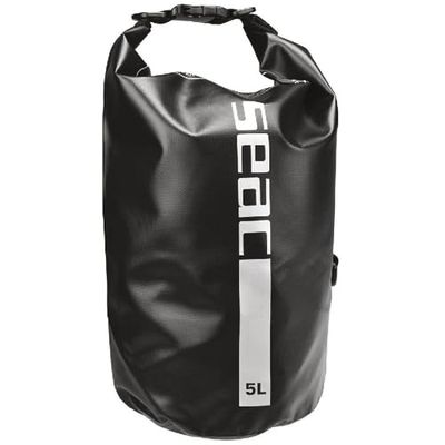 Seac Dry Bag, saco impermeável impermeável, saco seco para mergulho, caiaque, vela, pesca, natação e outros desportos, 5 lt, preto
