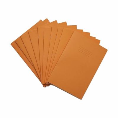 Rhino A4 Exercise Books, 64 Page / 20mm Squared Paper Notebook, 10 Pack, Office & School Stationery Supplies, Orange