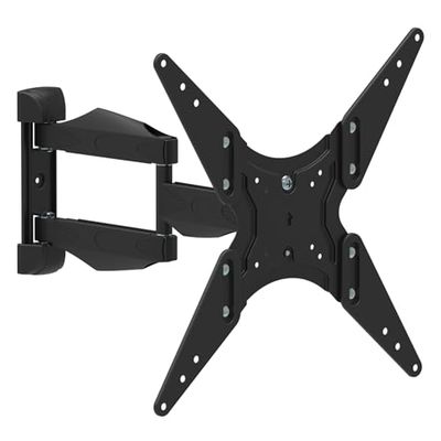 Atlantis P022-E11SBN TV-muurbeugel draaibaar, wandsteun voor tv's van 13 tot 65 inch, max. 35 kg, max. VESA 400 x 400. Kanteling verticaal +/- 12°. Draaibaar 180°, uittrekbaar tot 47 cm.