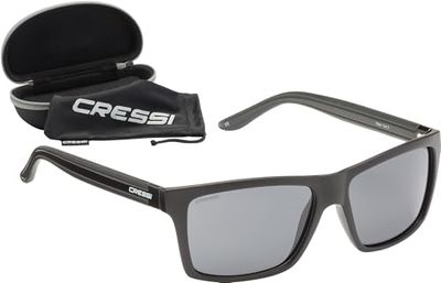 Cressi Rio Óculos de sol desportivos polarizados unissexo para adulto, preto/cinzento-escuro, tamanho único