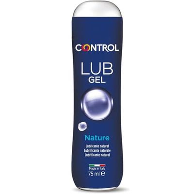 Control Lub Nature - Gel Lubricante Natural Sin Aroma - 75 mililitros - Base acuosa - Compatible con Preservativo - Hipoalergénico - Sin azúcar - No mancha - Color Transparente