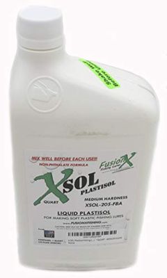 X-SOL Plastisol - Esca da pesca in gomma di plastica, 3,5 l, misura media, trasparente