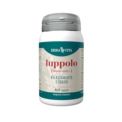 ERBA VITA Integratore Alimentare di Luppolo- 60 Capsule - Favorisce il rilassamento e il riposo notturno
