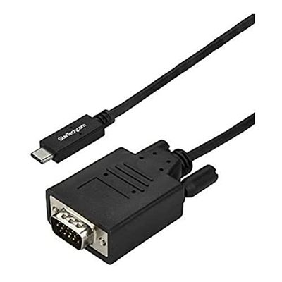 StarTech.com Cable de 3m USB C a VGA - Cable Adaptador de Vídeo USB Tipo C a VGA 1920x1200/1080p - Compatible con Thunderbolt 3 - Portátil a Monitor VGA - Modo Alt DP HBR2 - Negro (CDP2VGA3MBNL)