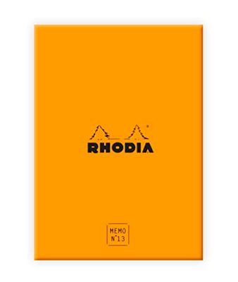 RHODIA 194054C - Coffret Bloc Memo N°13 Orange - A6 - 11,5 x 16 cm - Dot (Pointillés) - 240 Feuillets Détachables 80 g/m² - Pratique et Compact - Collection Rhodiatime