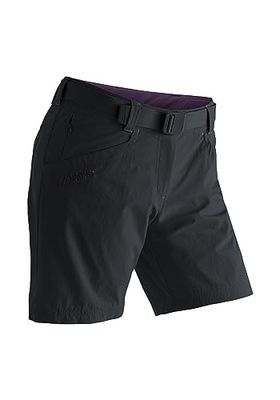 Maier Sports Lulaka Shorts, Pantalon Court de randonnée pour Femmes, Pantalon Outdoor déperlant pour Le Trekking et la randonnée, sans PFC, MSTRETCH Pro 4 & Dryprotec, Noir, 42